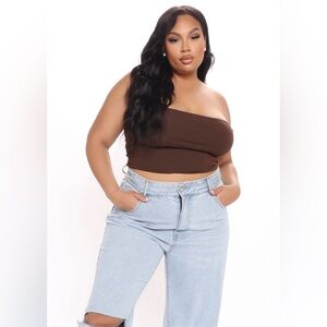 Fashion Nova Chocolate Brown Crop Top